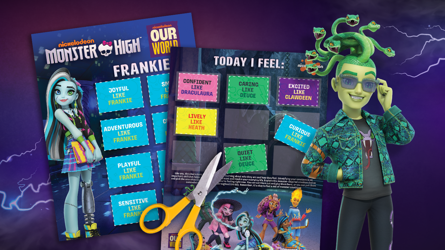 Monster High Affirmations Printable. With Monster High characters, paper and scissors.